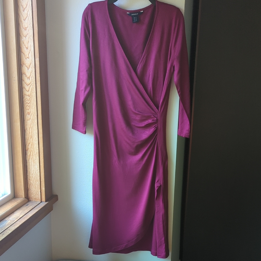 Gant Deep Red Long Sleeve Dress